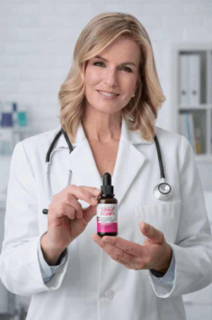 Medical Doctor holding Gelatine Sculpt bottle for metabolic support